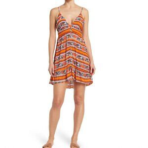 Maaji Mini Orange Button Up Beach Dress / Small NWT